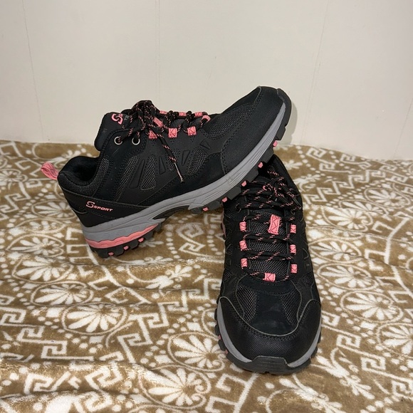 S Sport by Skechers ELAYNA Black Trail Sneakers w/Memory Foam unisex - Picture 1 of 11